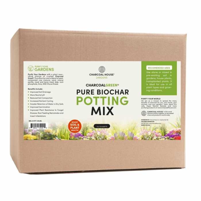 Charcoal Green® PREMIUM BIOCHAR POTTING MIX- 24qt