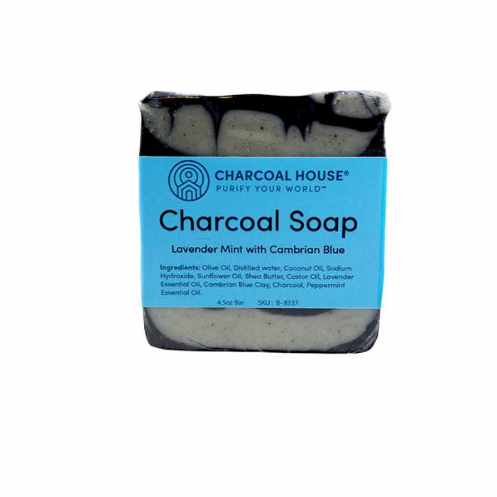 Lavender Mint Charcoal & Cambrian Blue Clay Soap