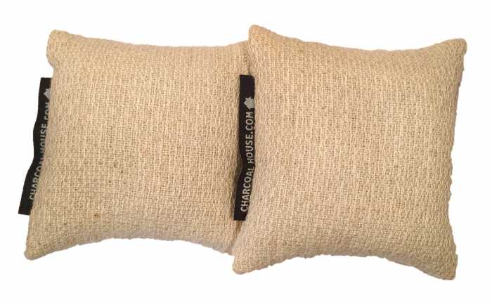 2 Charcoal Odor Eliminator Sachets Made With Organic, Un-dyed, Color Grown Cotton